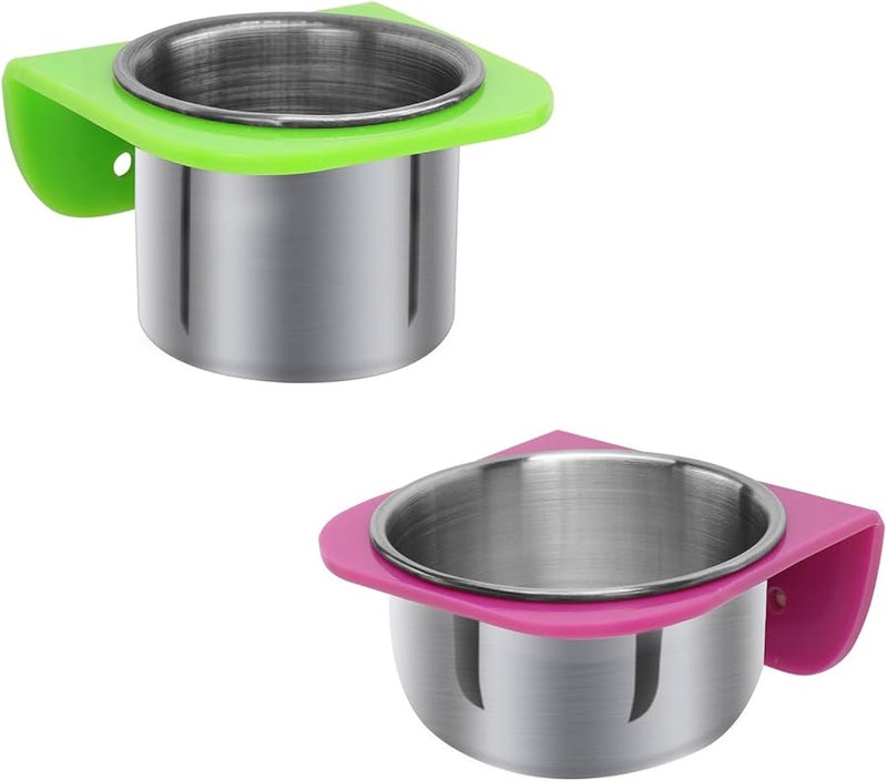 وعاء طعام الببغاء ومجموعة كوب التغذية مع الحامل للطيور الأليفة الصغيرة والكبيرة - Image 1